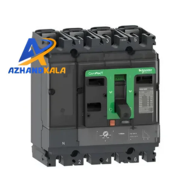 کلید اتوماتیک اشنایدر 100 آمپر 4 پل 36 کیلو آمپر قابل تنظیم C10F4TM100 دارای حفاظت جریان نشتی