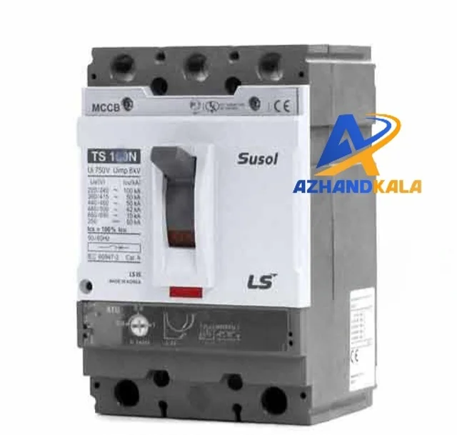کلید اتوماتیک کمپکت 50 آمپر قابل تنظیم حرارتی-ثابت مغناطیسی LS سری SUSOL TD100N FMU