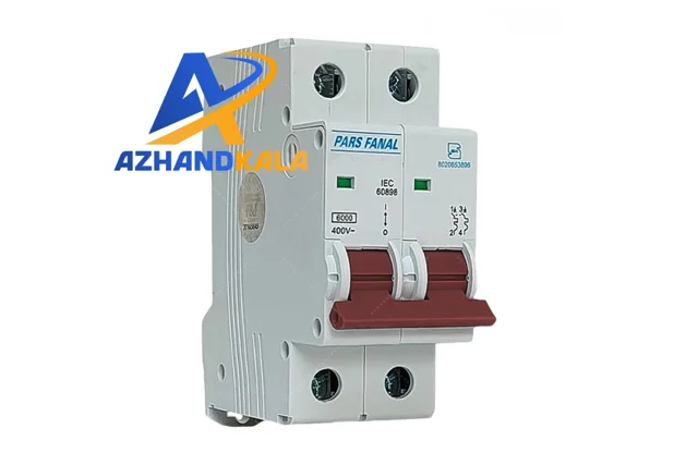 کلید مینیاتوری تک پل + نول ۱ آمپر ۶ کیلو آمپر پارس فانال مدل PFN_1P+N