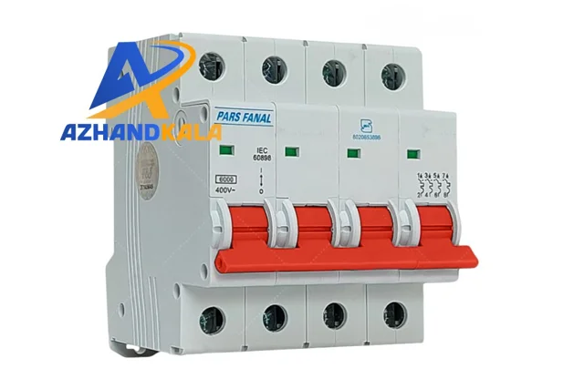 کلید مینیاتوری سه پل + نول ۲ آمپر ۱۰ کیلو آمپر پارس فانال مدل PFN_3P+N