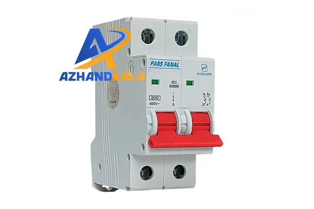 کلید مینیاتوری تک پل + نول ۱۰ آمپر ۶ کیلو آمپر پارس فانال مدل PFN_1P+N