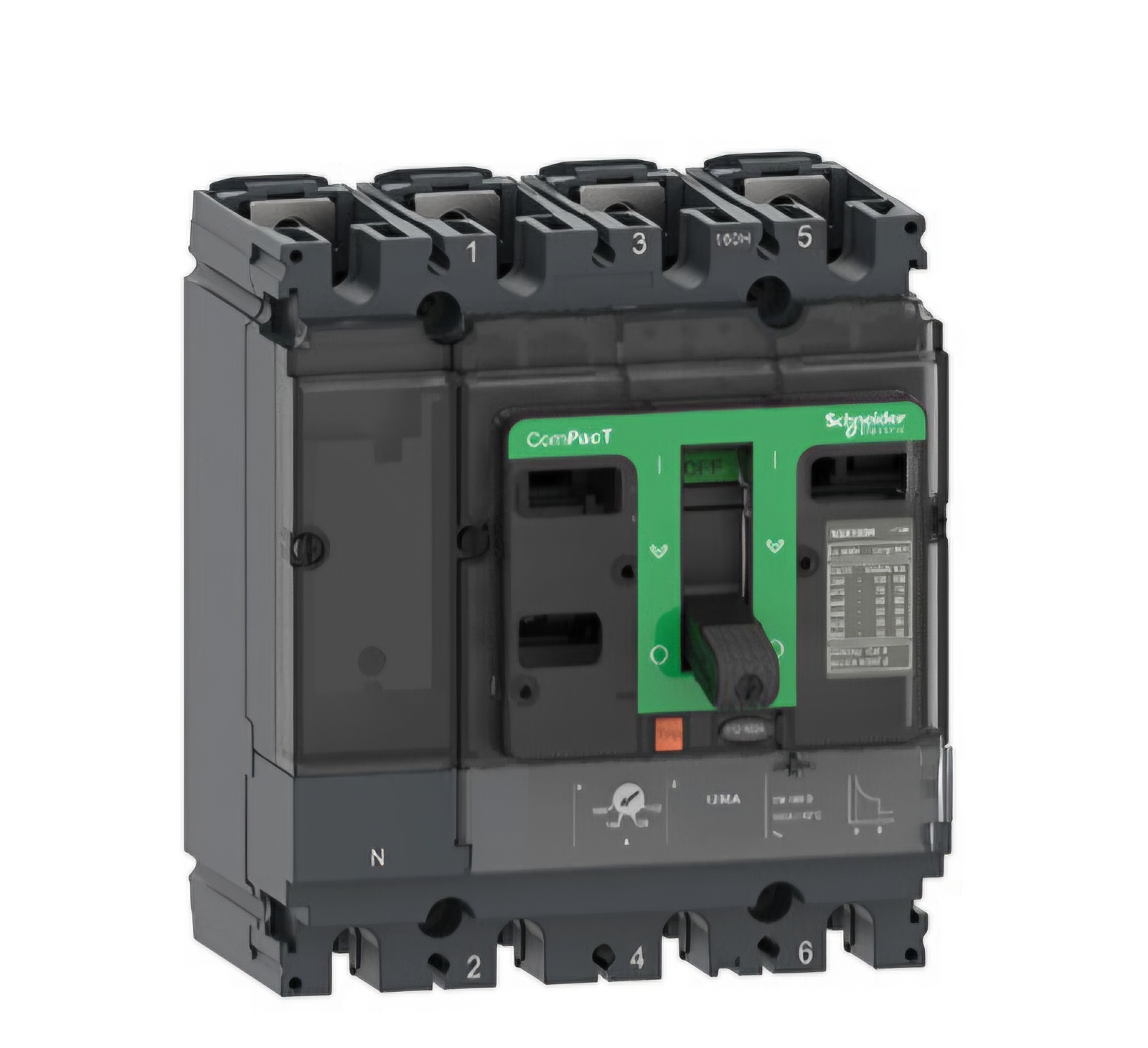 کلید اتوماتیک اشنایدر 25 آمپر 4 پل 36 کیلو آمپر قابل تنظیم C10F4TM025 دارای حفاظت جریان نشتی