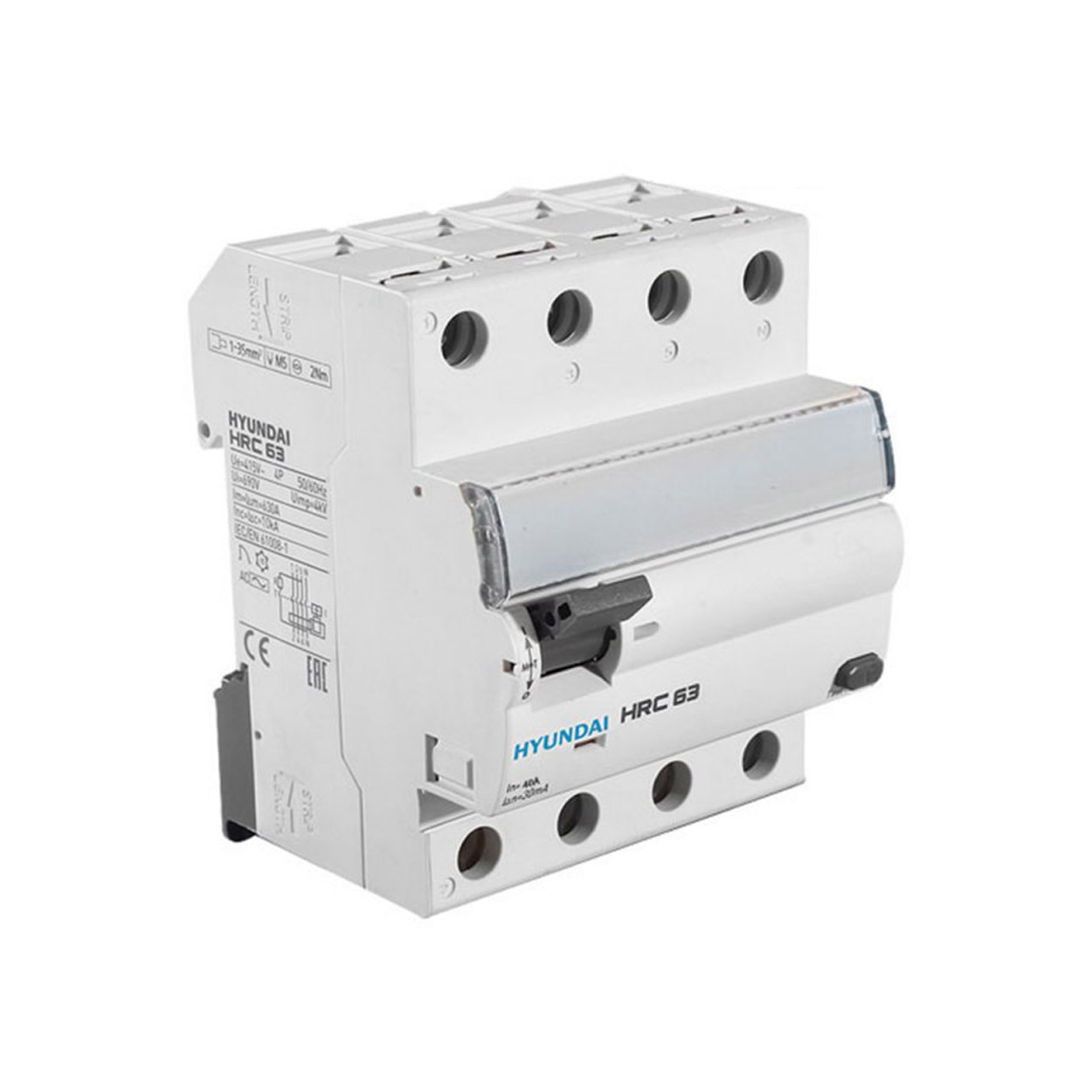 کلید محافظ جان هیوندای (HYUNDAI) سه پل + نول، ۲۵ آمپر، 30mA، سری HRC63