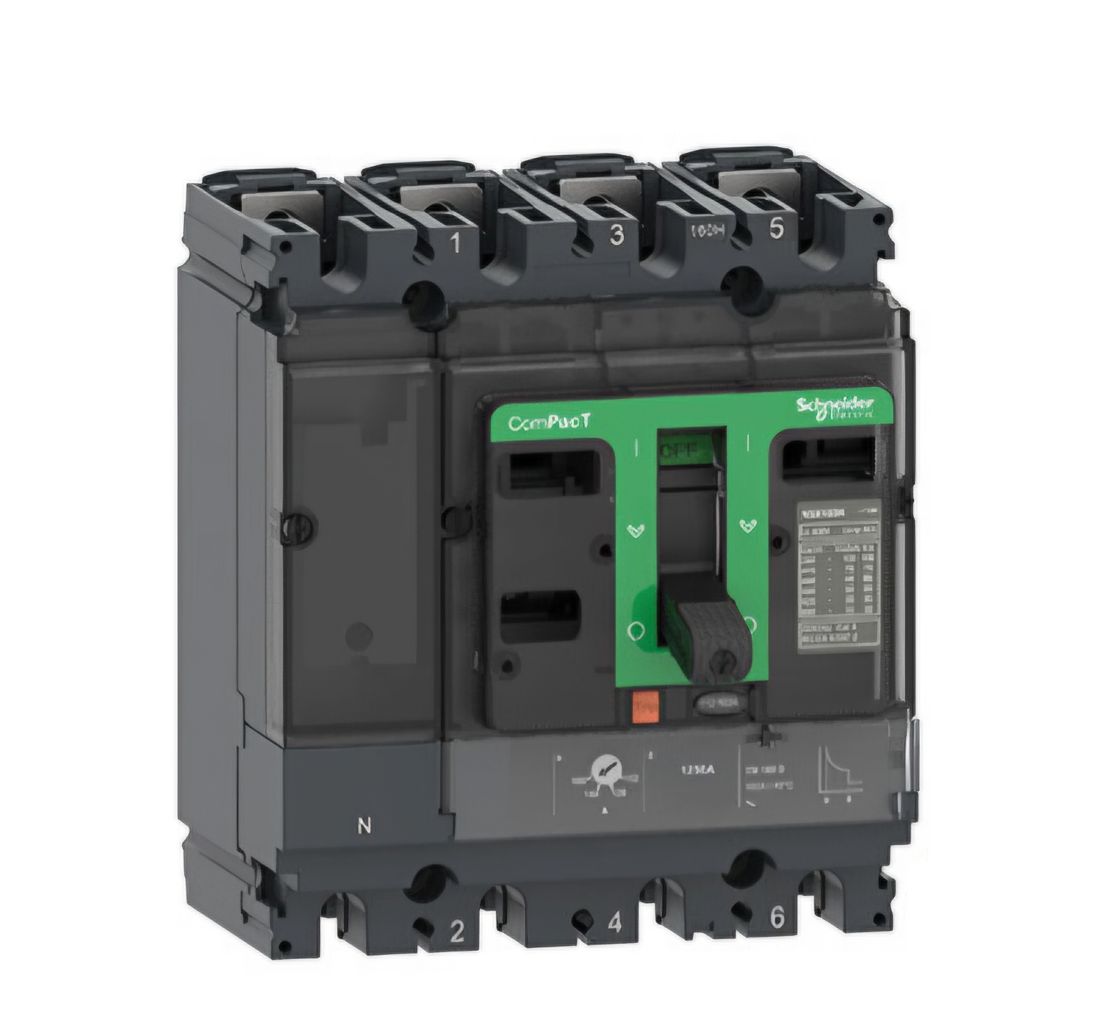 کلید اتوماتیک اشنایدر 50 آمپر 4 پل 36 کیلو آمپر قابل تنظیم C10F4TM050 دارای حفاظت جریان نشتی